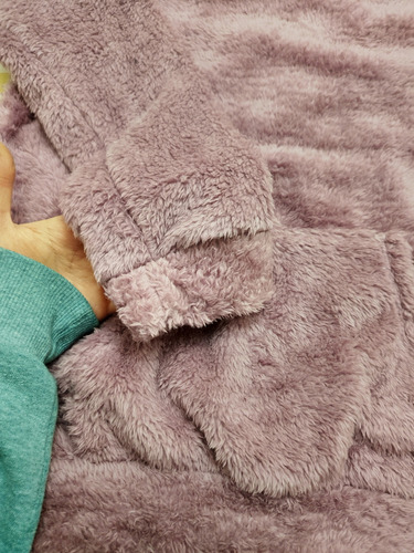 Maxi Buzo Peluche Bifaz Oversize Con Capucha