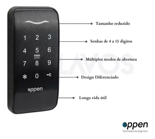 Fechadura Elétrica Digital Oppen Pilha Aaaa Para Pequenas Portas Uso Interno E Externo