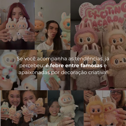 Labubu C/ Roupa Chaveiro Pop Pelúcia Surpresa Colecionável