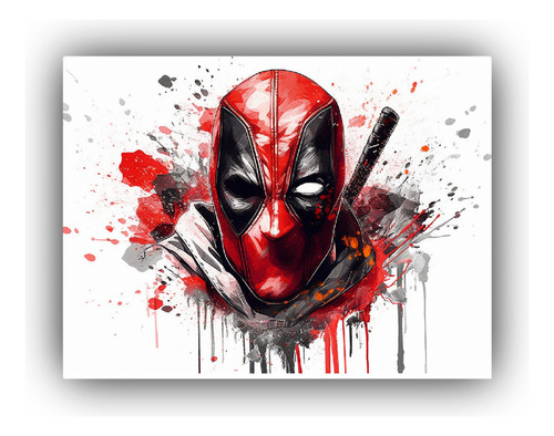 Arte De Pared Ilustracion Dead Pool Luminosa 30x20cm