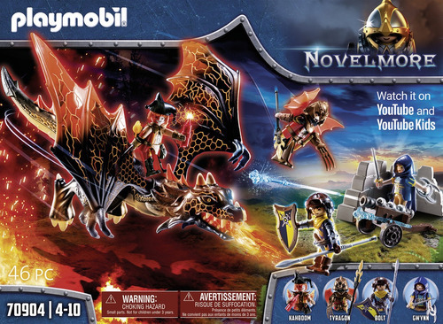 Imagen 2 de 7 de Figura Armable Playmobil Novelmore Ataque Del Dragón 46 Pc