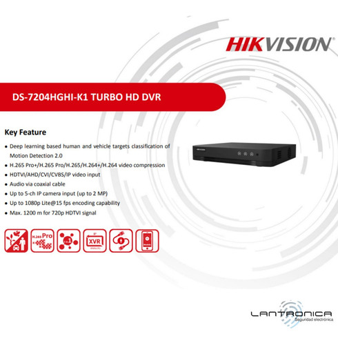 Imagen 5 de 10 de Dvr 4 Canales Hikvision Turbo Hd 1080p Ds-7204hghi-k1 Cám Ip