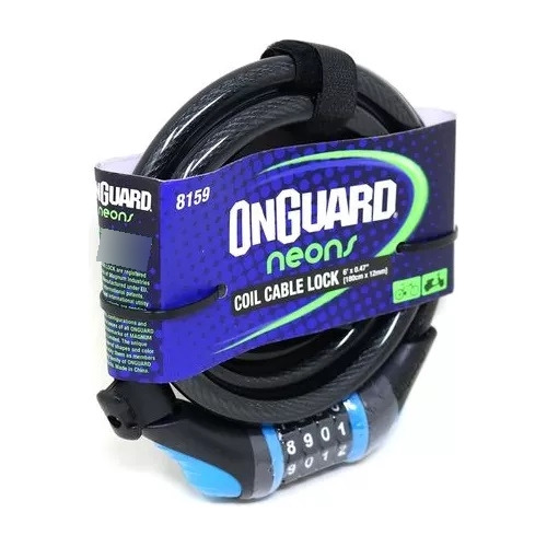 Imagen 3 de 3 de Candado Cable Bici Onguard 8159 Neon Series 180cmx12mm