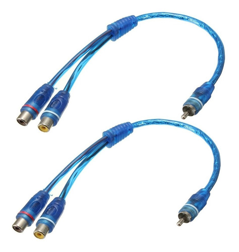 2 X Rca Phono Y Divisor Llevar A Adaptador Cable 1 X Macho A