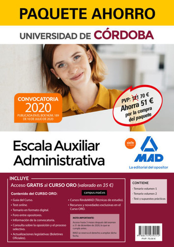 Libro Paquete Ahorro Escala Auxiliar Administrativa De La...