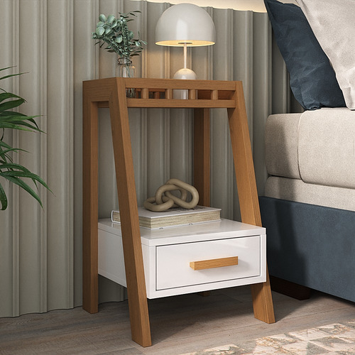 Mesa De Cabeceira Europa Medeira Quarto Cor Branco