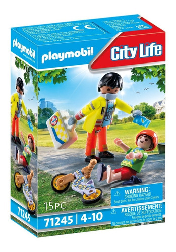 Figura Armable Playmobil City Life Paramédico Con Paciente Cantidad de piezas 15