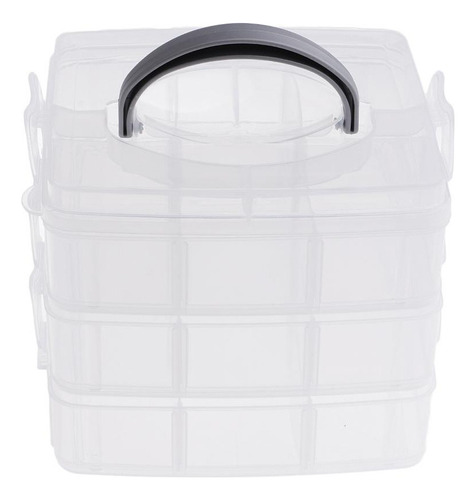 2x Caja De Almacenamiento De 3 Capas Joyas Nail Art Craft
