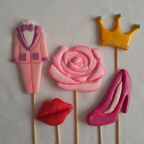 Adorno Torta Topper Porcelana F Madres Dulce Espera Mujer X4 Rosa Mamá - Dulce Espera - Mujer