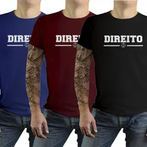 Comprar Kit 3 Camisetas Direito Camisa Basica Curso 100% Algodão Ba