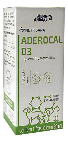 Nutrisana Aderocal D3 20ml - Mundo Animal