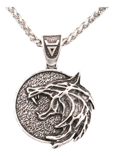 Collar Con Forma De Cabeza De Lobo Witcher 3 Con Colgante Hi