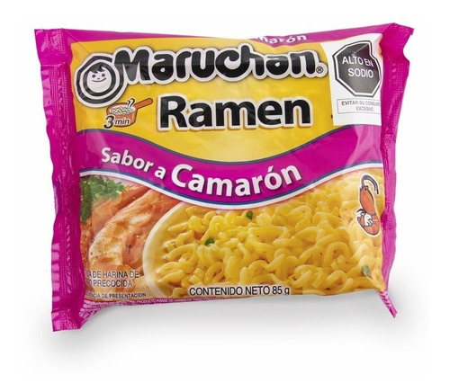 Sopa Maruchan Ramen Sabor Camaron 85  Pack 12 Unidades