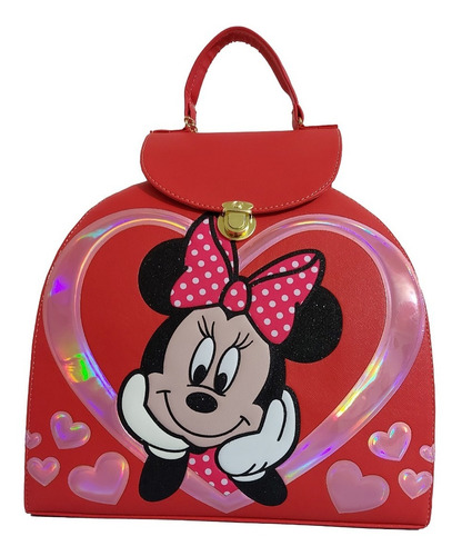 Imagen 1 de 8 de Bolsa - Mochila Para Dama En Rojo, De Disney (minnie Mouse)
