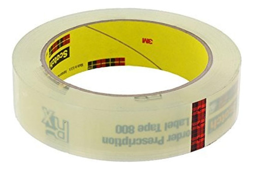 Scotch(r) Prescription Label Tape 800 Clear, 1 In X 72 Yd, 1