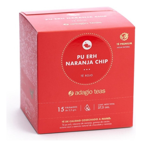 Té Rojo Pu Erh Naranja Chip | 15 Pirámides Adagio