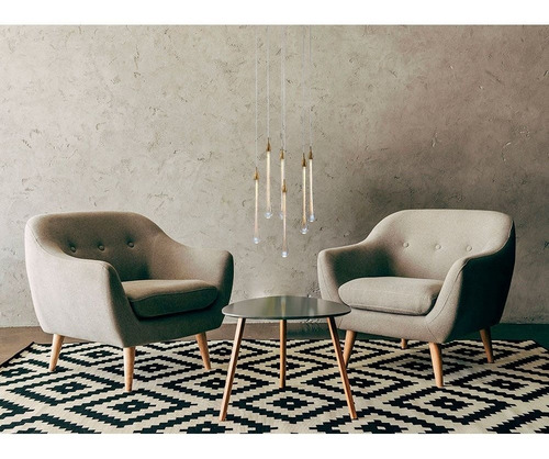 Imagem 2 de 2 de Pendente Goccia Dourado E Transparente 40cm 6x3w Bella