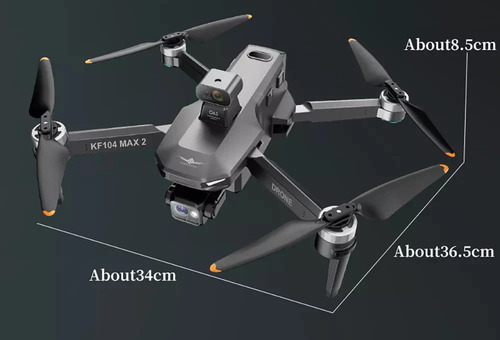 Drone Kf104 Max - Câmera 4k, Controle Com Tela, 2 Baterias