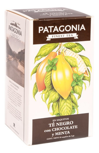 Imagen 1 de 4 de Te Patagonia Premium X 20 Saq. Té Negro Chocolate Menta