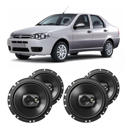 Falante Fiat Siena 2001 A 2007 200w Rms Automotivo Kit