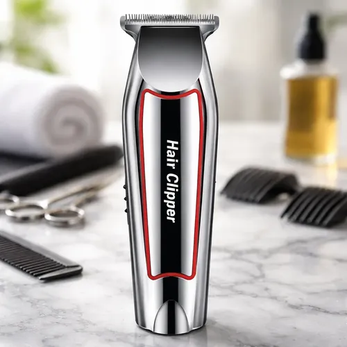 Maquina Cortar Cabelo Aparar Barba Kemei Km-032 Acabamento Prateado 127/220v
