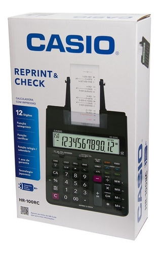 Imagen 3 de 7 de Calculadora Casio Hr-100rc De Escritorio + Transformador