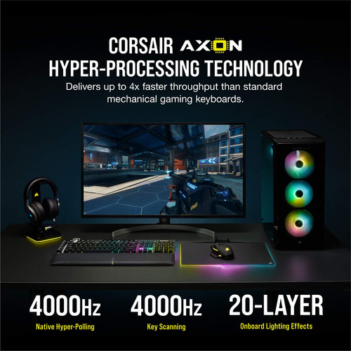 Teclado Mecânico Para Jogos Corsair K100 Rgb Preto