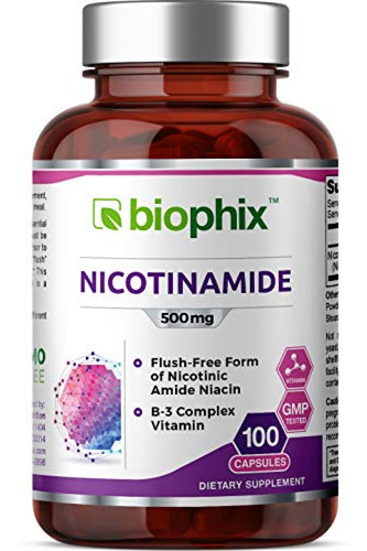 Suplemento Vitamina B3 B-3 Nicotinamide 500 Mg 100 Caps - Ni