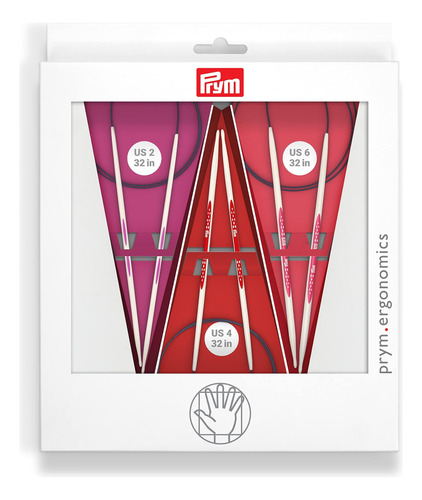 Prym Ergonomics 32 Circular Set, Tamaño Ee. Uu. 2, 4 Y 6 Agu