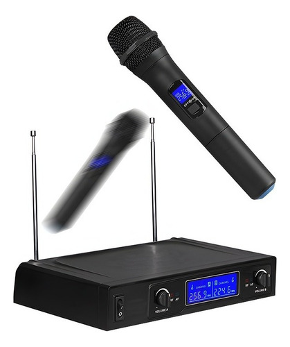 Z Micrófonos Karaoke Uhf Profesional 2 Ch Inalámbrico Dual