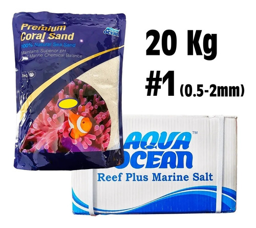 Aqua Ocean Substrato Para Aquários Aragonita 20kg N1 0.5-2mm