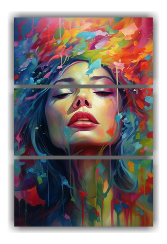 40x60cm Conjunto 3 Lienzos Colores Impactantes Bastidor Made