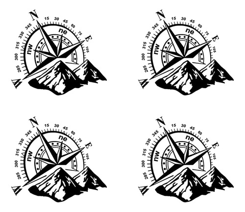 Pegatina Lateral Compass Mountain Dec Para Coche Todoterreno