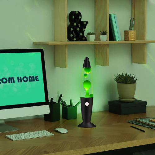 Lámpara Vanful Green Magma Liquid Motion Lamps Con Base Negr Estructura Negro Pantalla Verde