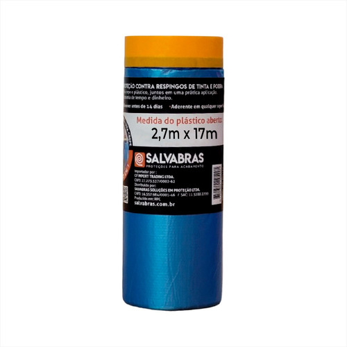 Salva Pintura Protetor De Pintura Com Fita Crepe 2,7m X 17m