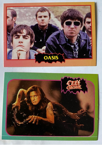 Oasis Ozbourne  Pearl Jam 4 Tarjetas Cromos Rock 1997 Fg1