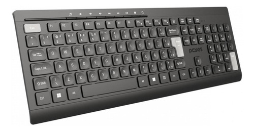 Teclado Soft Sem Fio Pcyes, Wireless, Abnt2 Preto - Ptosfwab Preto Português Brasil