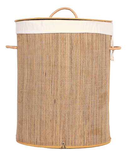 Cesto Redondo Plegable Impermeable Con Tapa Y Asas, Organiza
