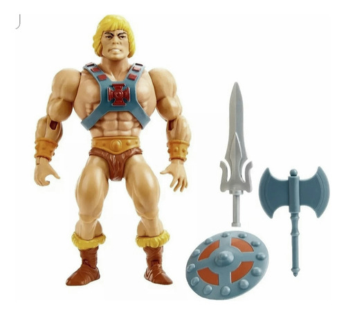 He-man Versión Mattel Cabeza Retro, 14 Cm. 20 Movidas. (Usado)