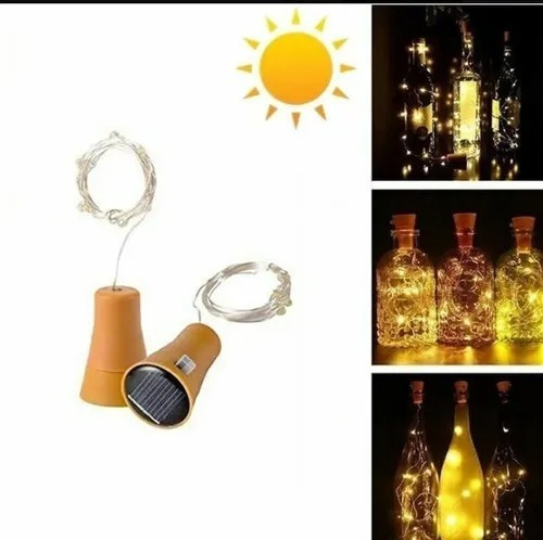 Imagen 2 de 2 de Pack 10 Corcho Solar Con Luz Hada Luz Cálida
