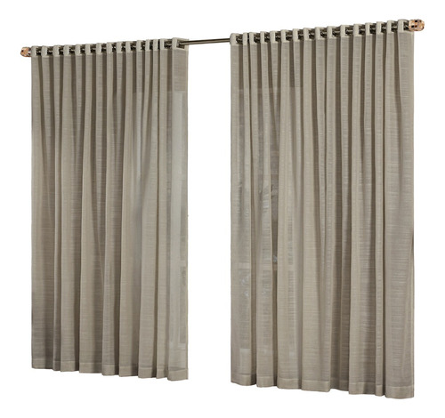 Cortina Sala Quarto Tecido Gaze De Linho 2m X 1,7m Decoração Cor Bege