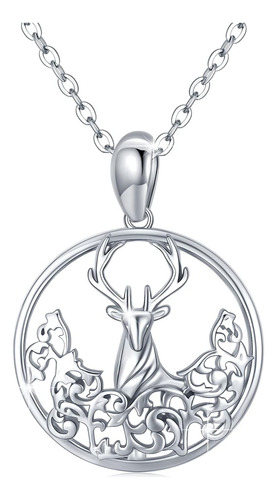Ohayoo Collar De Ciervo De Plata De Ley 925 Con Colgante De
