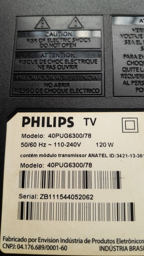 Placa Principal Tv Philips 40pug6300/78 Original Garantia (Usado)