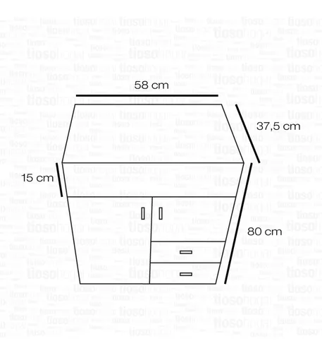 Vanitory Laqueado Mdf 54cm Puertas Patas Antihumedad Cajones