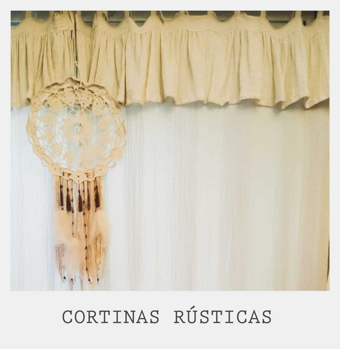 Imagen 6 de 10 de Cortinas Rusticas Artesanales - En Tela Gasa Doble Tejido