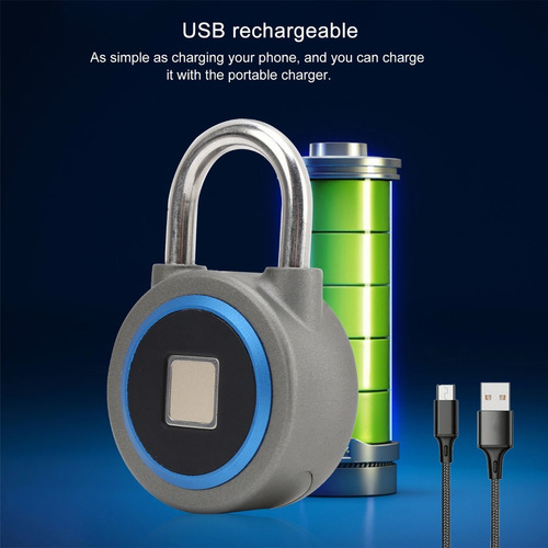 Huella Digital Portátil Bluetooth Lock Smart Candado Sin Lla