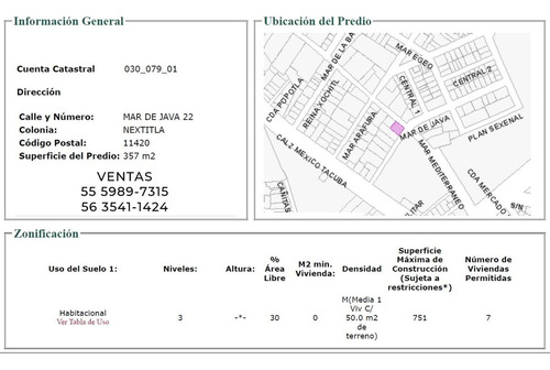 Terreno En Venta En Miguel Hidalgo, Colonia Nextitla De Remate Bancario