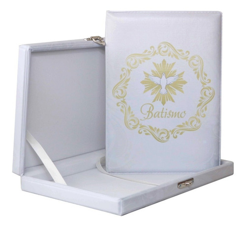Álbum Maleta Batizado Batismo Santo Anjo Para 80 Fotos 15x21