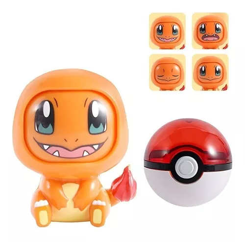 Kit 12 Pokemon Troca Rosto / Face + 1 Pokebola Boneco Figure