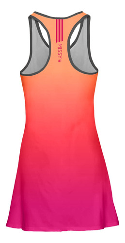 Imagem 4 de 6 de Vestido Beach Tennis C/ Shorts Degrade Laranja Beachwear